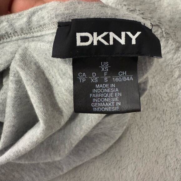 DKNY Gray Logo T-Shirt Dress Size XS– Casual Short Sleeve Cotton Blend - Picture 4 of 5
